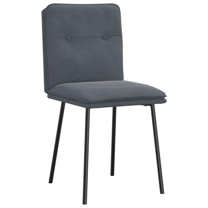 VidaXL Chaises à manger lot de 2 Gris foncé Velours, chaise, chaise de salon, chaise d'accent, chaise de cuisine, siège de 4101310