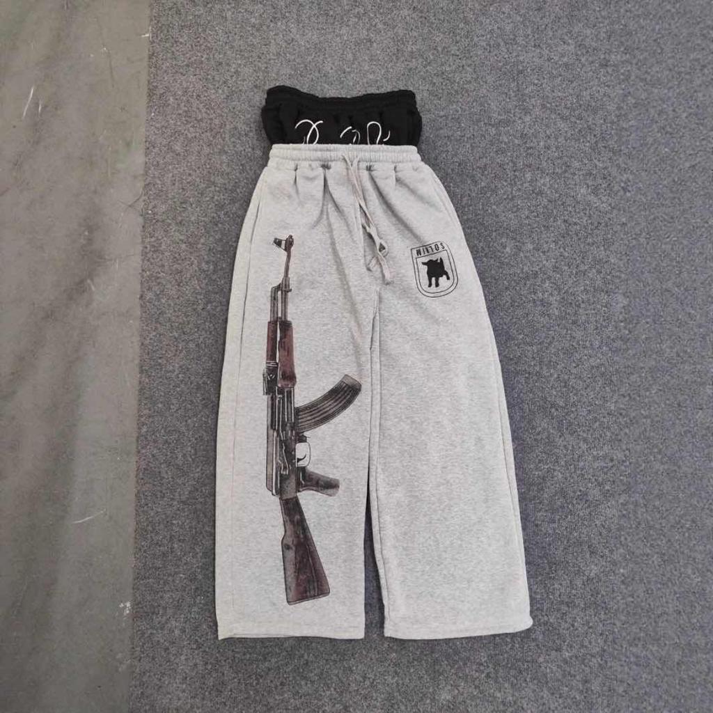 BeatStreet Y2K High-Waisted Printed Embroidered Street Guard Pants Spring Summer Casual Straight Leg Double Waist Design Fashionable