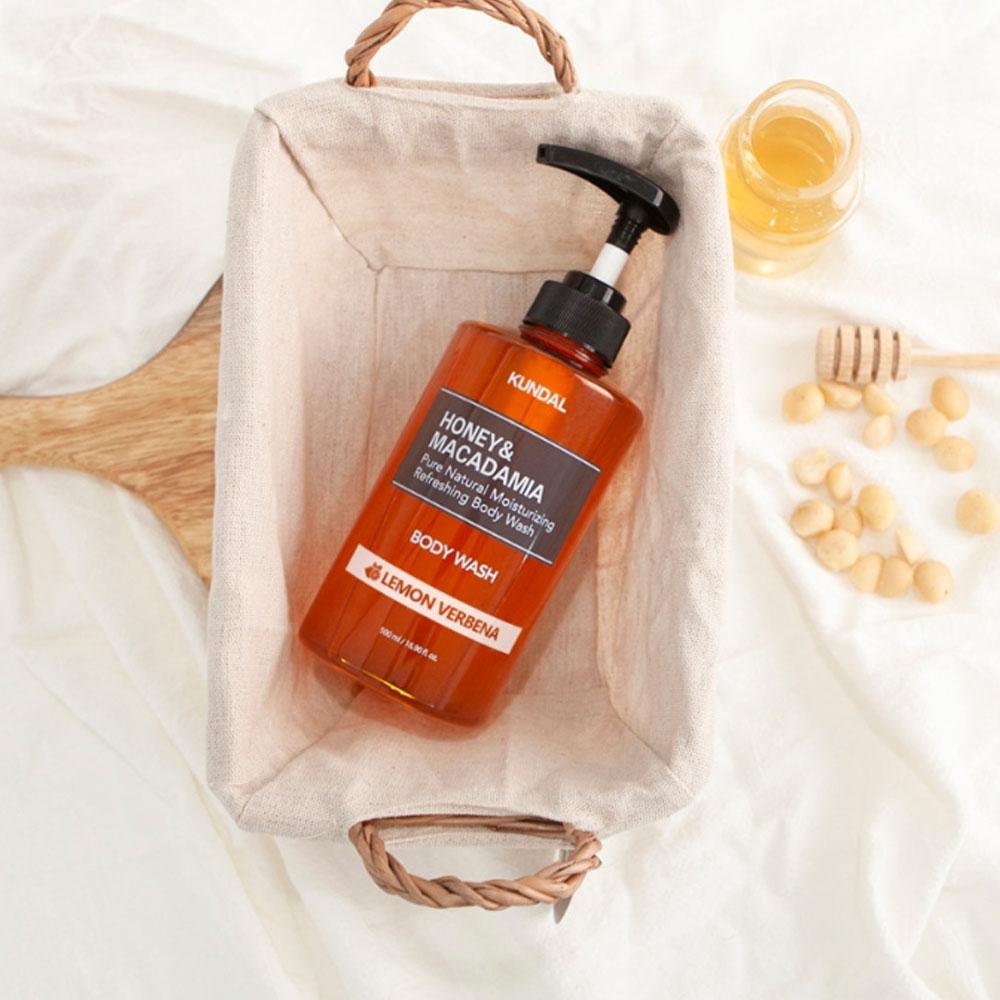 KUNDAL Gel douche pur au miel et aux noix de macadamia, verveine citronnée, 500 ml
