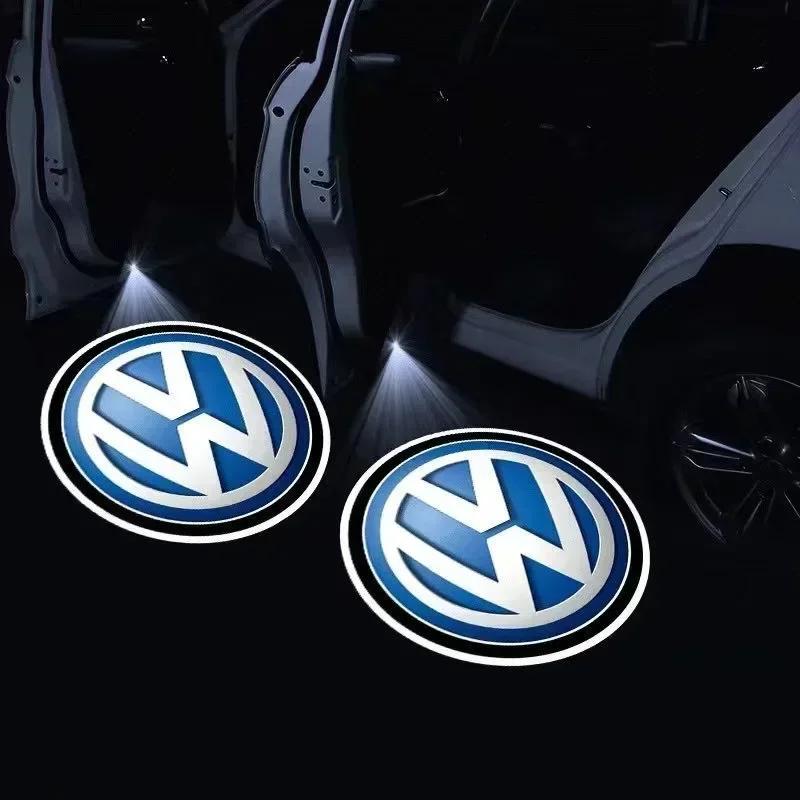 

New New 2PCS Car Door Emblem LED Light Welcome Lamp Wireless Laser Projector New Volkswagen Golf Polo Passat Touran Jetta 2pcs with wires
