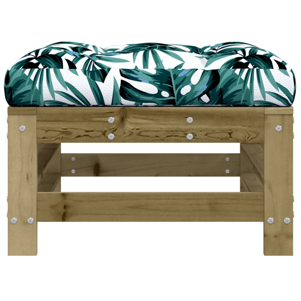 Garden Stool with Cushion Pressure Treated Pine Wood