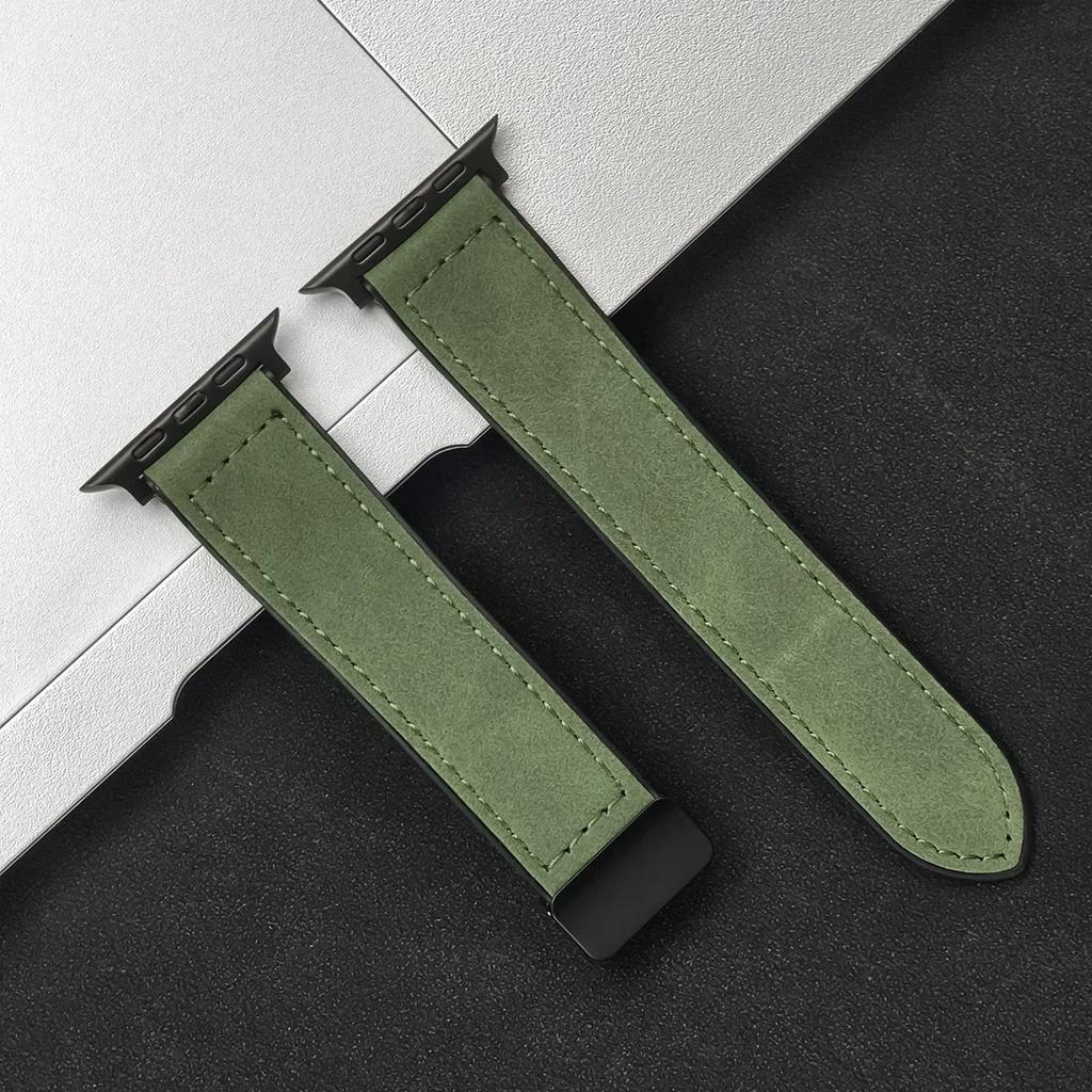 Silicone Leather Strap For Apple Watch Band 49/44/42/45/38/40/41 Accessories Bracelet for iWatch Ultra Series 10 9 8 7 SE 6 5 4