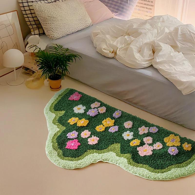 Irregular Shapes Rugs for Bedroom Home Thick Plush Rug Modern Style Living Room Decoration Carpet Fluffy Soft Bedside Floor Mat