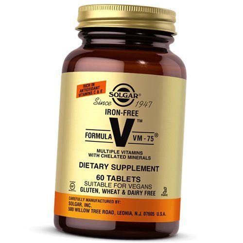 

Мультивітаміни без заліза, Iron-Free Formula VM-75, Solgar 60таб (36313211) 90tab