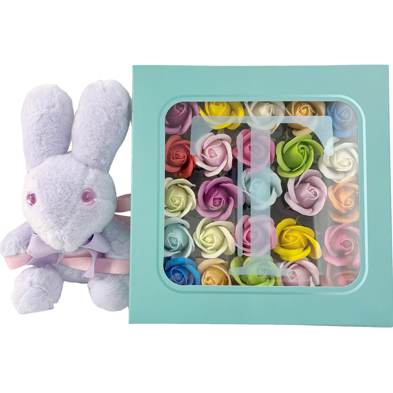 Soap Flower Bath Bomb Bath Fragrance Bath Petal Thanks Box Fresh Rabbit Purple Gift Set Present Box Plush Toy Christmas 838002 Q-FLA