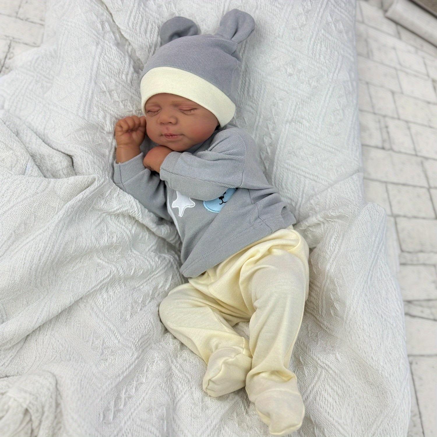 

BZDOLL 19 Дюймів 48 СМ Спляча Реборн Лялька Іграшка для Дівчинки Вінілові Кінцівки Тканинне Тіло Реалістична Лялька з Чорною Шкірою Реалістична Ручна Робота Подарунок на День Народження Іграшки cloth body doll