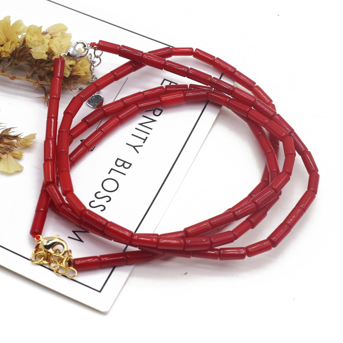 

Синтетические бусины из красного коралла, 1 нить, 3 × 5 мм, цилиндрические свободные бусины-разделители для изготовления ювелирных изделий, ожерелья, браслета, аксессуары, длина 38 см 3×5mm