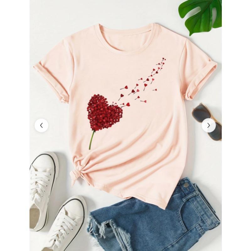 

Летние женские футболки с коротким рукавом в стиле кэжуал с принтом Summer Letter Love XS