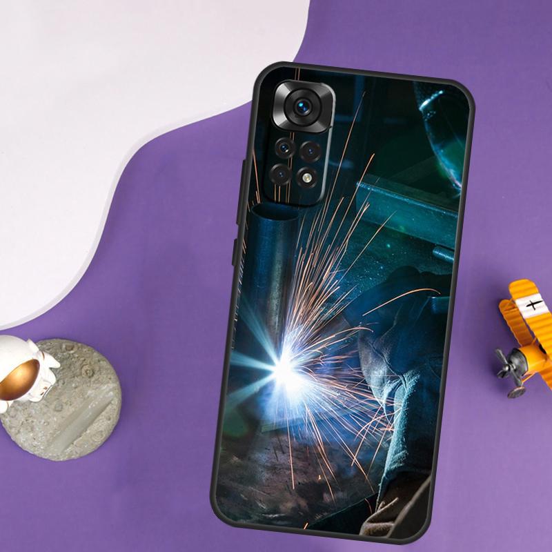 

Welder Welding Hot Metal Worker Case For Xiaomi Redmi Note 13 Pro 14 12 9 10 11 Pro 10S 11S 12S Redmi 10C 13C 14C 12C Cover Redmi Note 14 5G