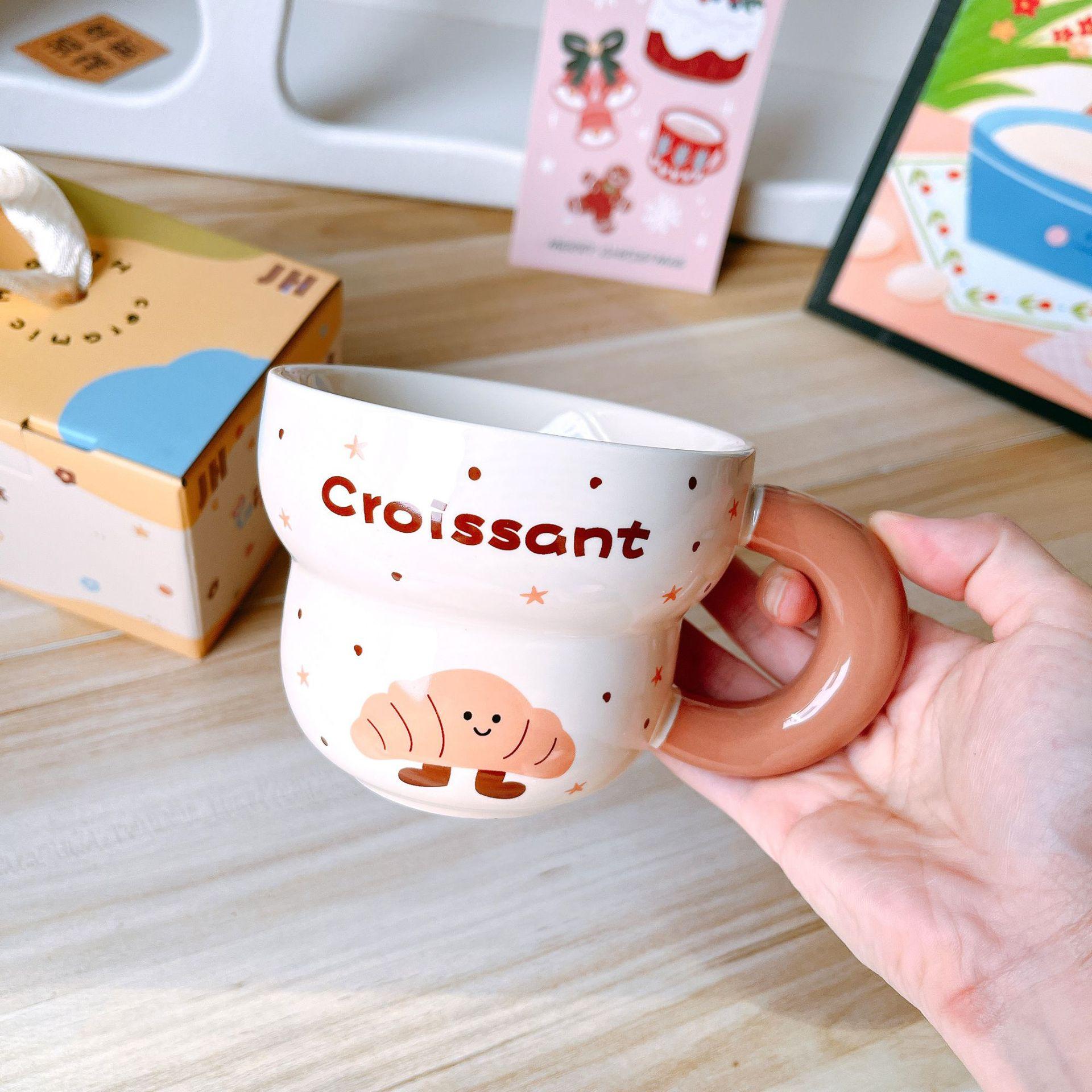 

Милая кружка-тыква с толстой ручкой, кружка из мультфильма, керамическая кружка для кофе, кружка для завтрака, подарок 300,ml