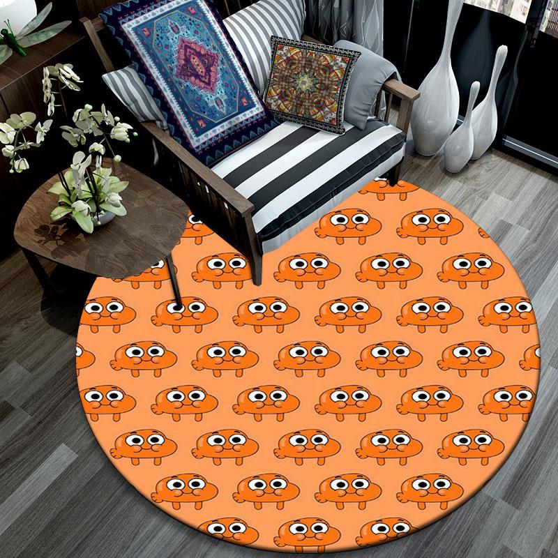 Darwin Watterson Pattern Round rug,Carpet Rug for Living Room Bedroom Playroom ,Non-slip Floor Mat,Holiday Gifts and Birthday Gifts.