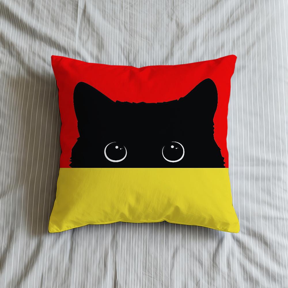 Cushion Cute Cover Soft Case Sofa Living Room Black Cat Home Fashion Comfortable Office Decor Cartoon Protective Pillow Covers