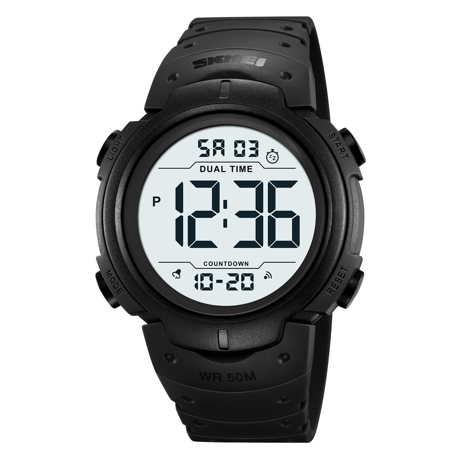 

Цифровые спортивные часы Datirzyx Easy с двойным временем и японской инструкцией в комплекте x Мужские часы большого размера, Читаемые, Водонепроницаемые, Секундомер,