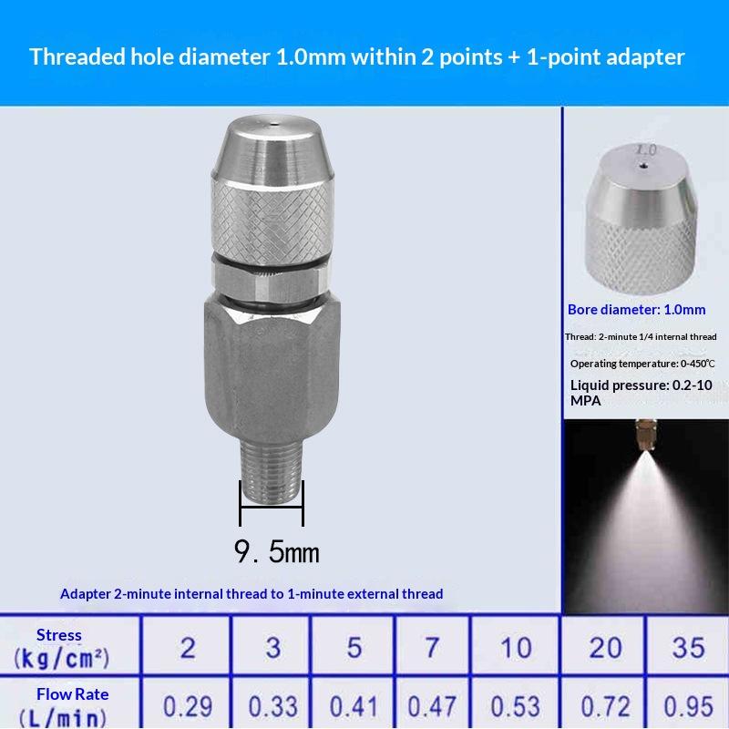 0.6 0.8 1.0 1.2 1.5 2.0Mm Hole Stainless Steel Nozzle Adjustable Steam Volume For Fog Cannon Machine 1/8' 1/4' 3/8' 1/2'