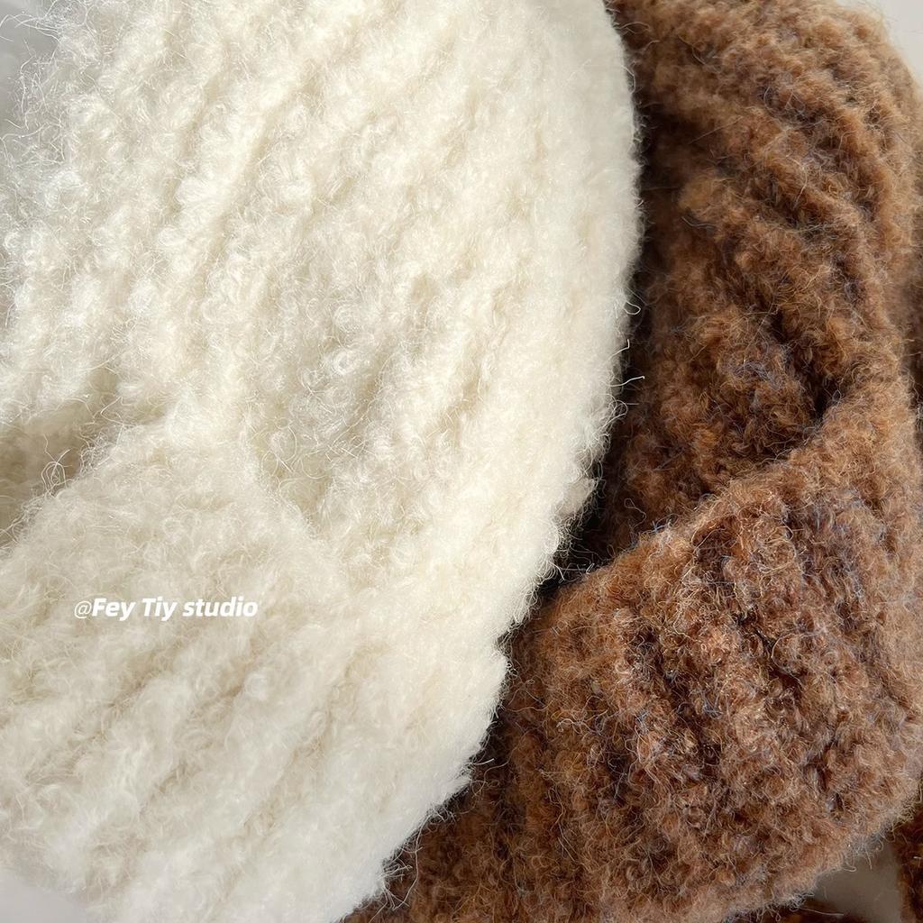 Woolen Woolen Cap Retro Ear Protecting Head Cap Fashionable and Warm for Women In Autumn and Winter Pilot Knitted Cap