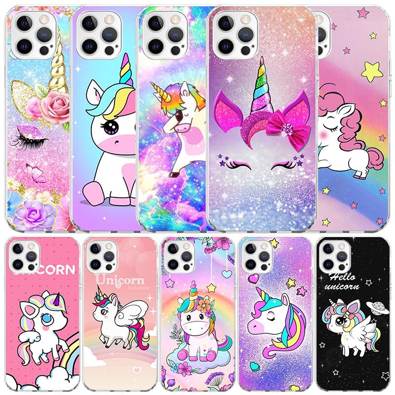 Pink Unicorn Rainbow Phone Case For IPhone 16 17 Air 16E 15 14 Plus 13 Mini 12 11 Pro Max 7 8 + SE 2020 Soft TPU Back Cover 16 1