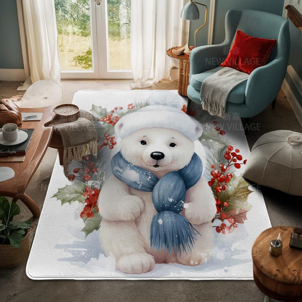 Tapete de entrada da casa Tapete de porta de casa Sala de estar Banho Pé banheiro antiderrapante tapetes de absorção de água banho Feliz Natal inverno