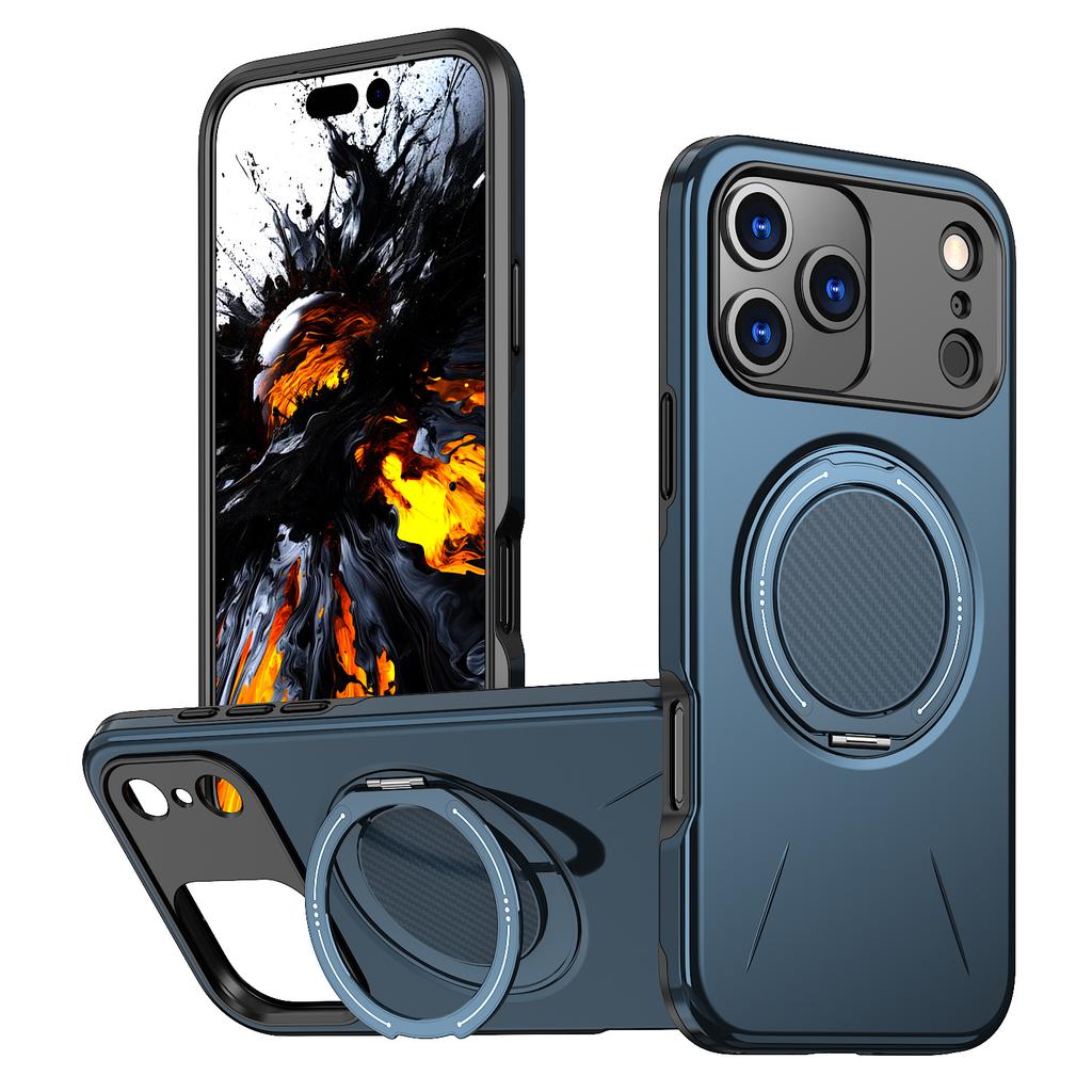 For IPhone 17 Pro Magnetic Phone Case Rotating Damping Bracket for Apple Air Skin Sensing 2-in-1 Anti Drop Case