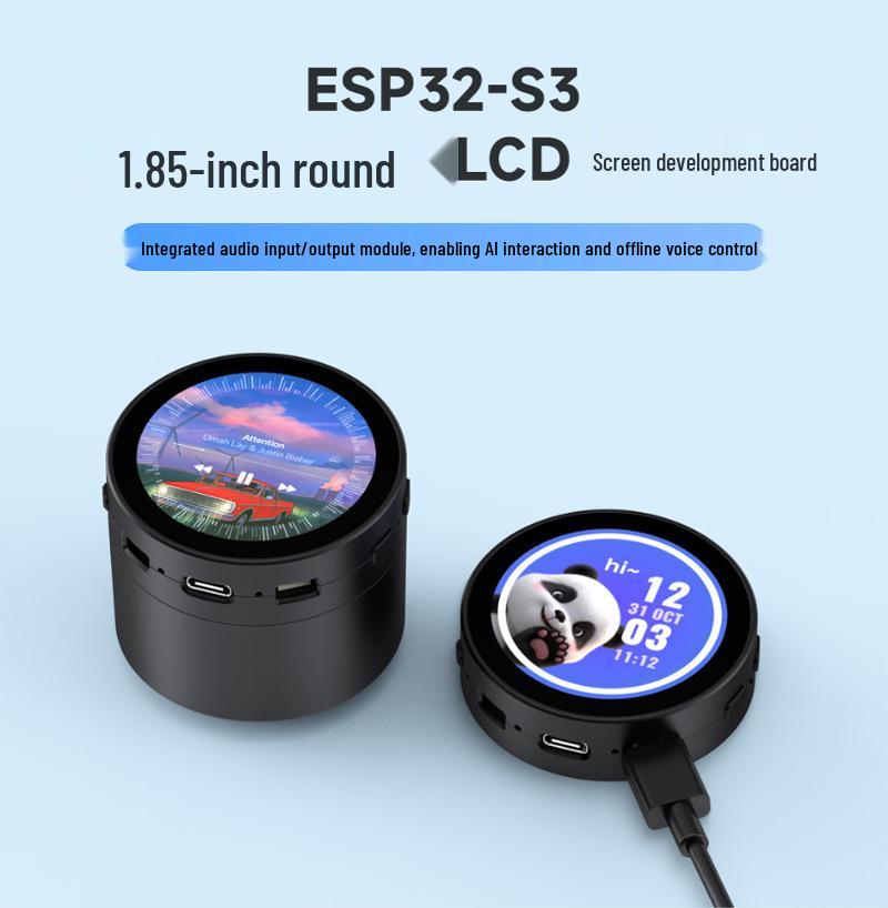 ESP32-S3 1.85" LCD Development Board with Speaker, Compatible with XiaoZhi AI Audio Module