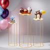 Gold & Iron Electroplated Round Flower Stand for Weddings & Home Decorations