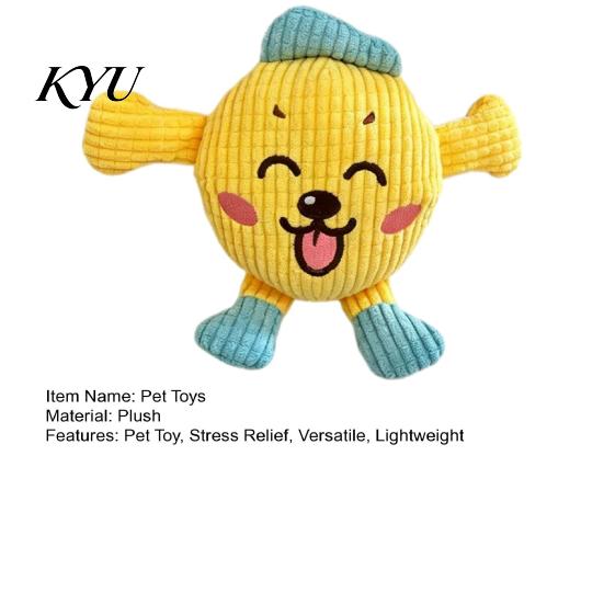 Squeaky Dog Toys Plush Chew Toy, Cartoon Cat/Dog Shape, Interactive Teeth Boredom Buster for Home Alone Dogs Grinding And Relief Toy Indoor Cats Small
