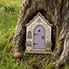 Small Fairy House Accessories Mini Wooden Door, 2D Flat Miniature Garden Rustic Nordic Style Decor Gate for DIY Craft, Dollhouse Accessory,