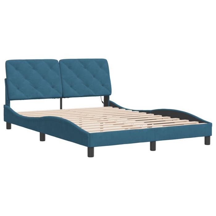 VidaXL Bed Frames with LED Lights, Upholstered Bed, Slat Base, Double Bed, Adult Bedroom Bed 3213847