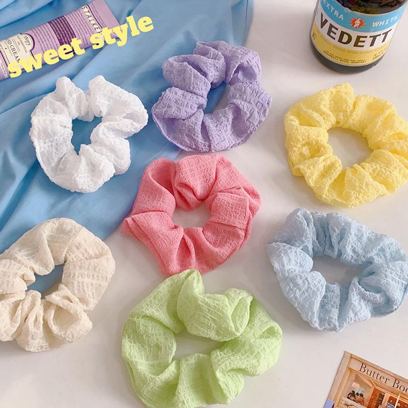 4-7Pcs/Set Candy Color Hair Scrunchies For Women Girls Cute Elastic Hair Ties Bands Headband Rubber Bands Hair Accessories