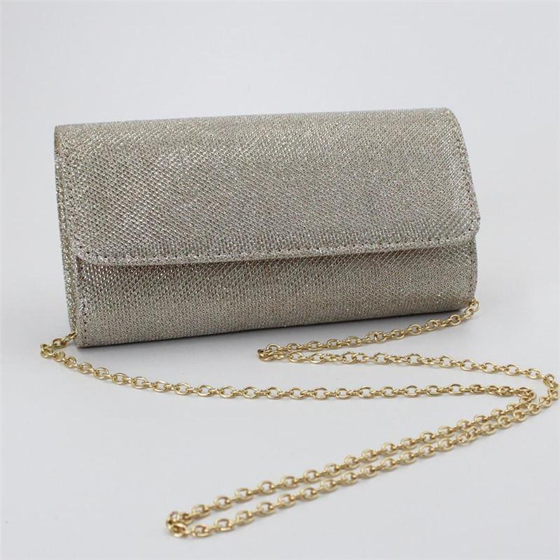 Chic Shimmer Clutch Purse, Compact Envelope Style Evening Bag with Gold Chain for Woman Crossbody Bags Parties Shoulder Purse