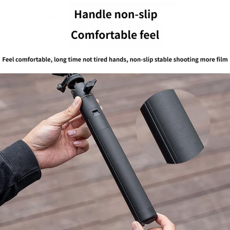 Aluminum Alloy Extendable Tripod Selfie Stick Lightweight for Action 6 Camera Photography Vlog and Travel Adventure