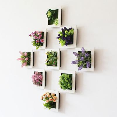3D Artificial Flower Frame Plant Wall Sticker Wedding Living Room Party
