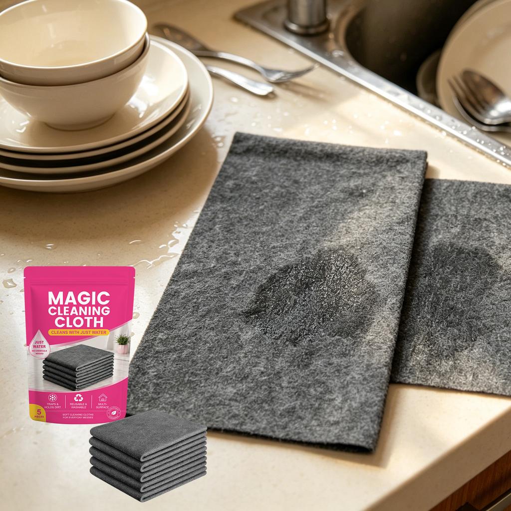 Panno Pulizia in Microfibra Spesso, Senza Pelucchi e Senza Aloni, 8x12 Pollici (2030 cm), per Cucina, Bagno, Soggiorno e Pulizia della Casa