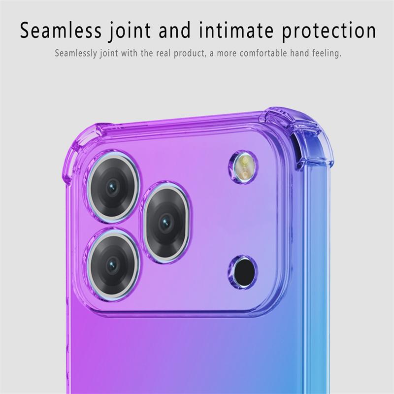 Four-corners Shockproof Gradient TPU Case for Honor 600 Pro 600 Lite 600e Protective Clear Cover Fundas Coque Capa
