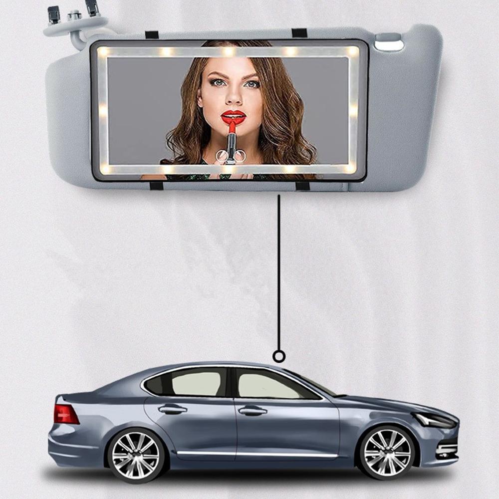 60 LED Car Sun Visor Mirror Rechargeable Makeup Mirror w/ 3Light Modes Universal
