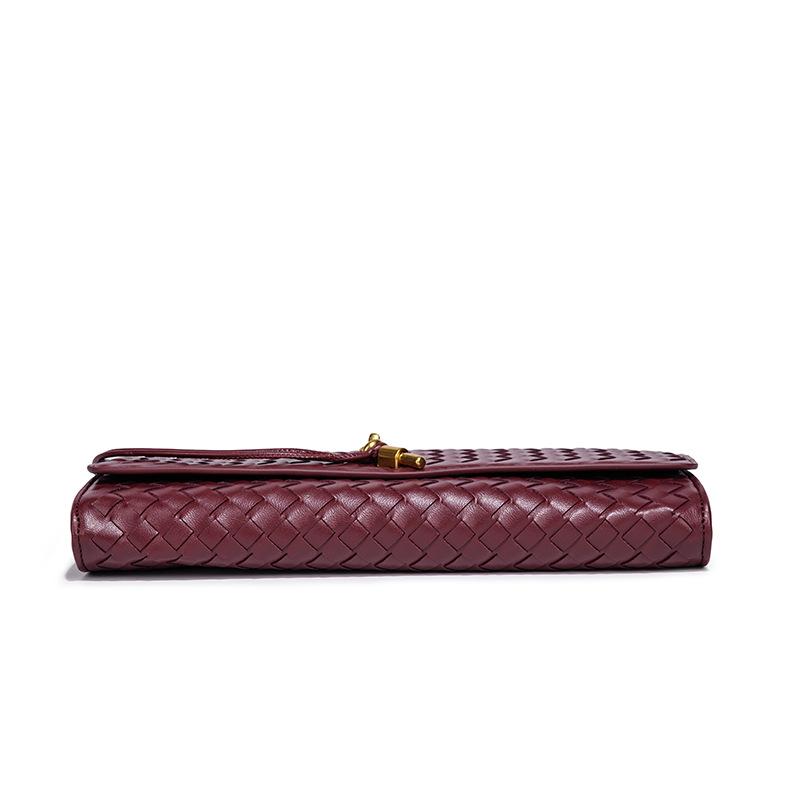 Trendy Spring And Summer Woven Soft Leather Dinner Bag Medieval Baguette Bag Organ Bag Horizontal Portable Messenger Bag