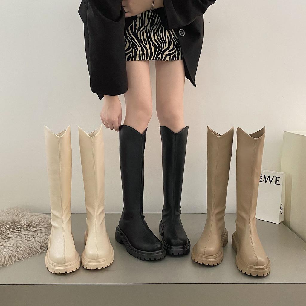British style but knee boots women's high-end trendy cool knight boots popular boots