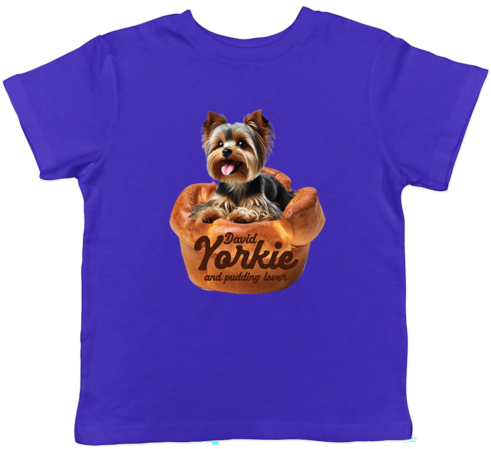 Personalised Yorkie Yorkshire Terrier Pud Lover Kids T-Shirt Boys Girls Gift 140