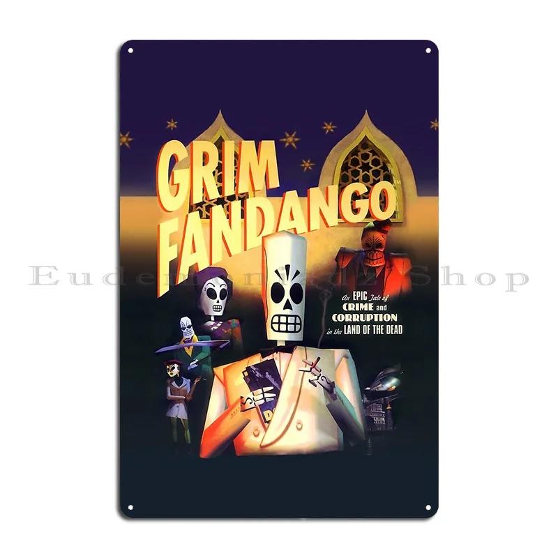 Grim Fandango Alto Contrasto Hangmand Placca Metallica Poster Club Designer Crea Club Classico Cartello di Latta Poster