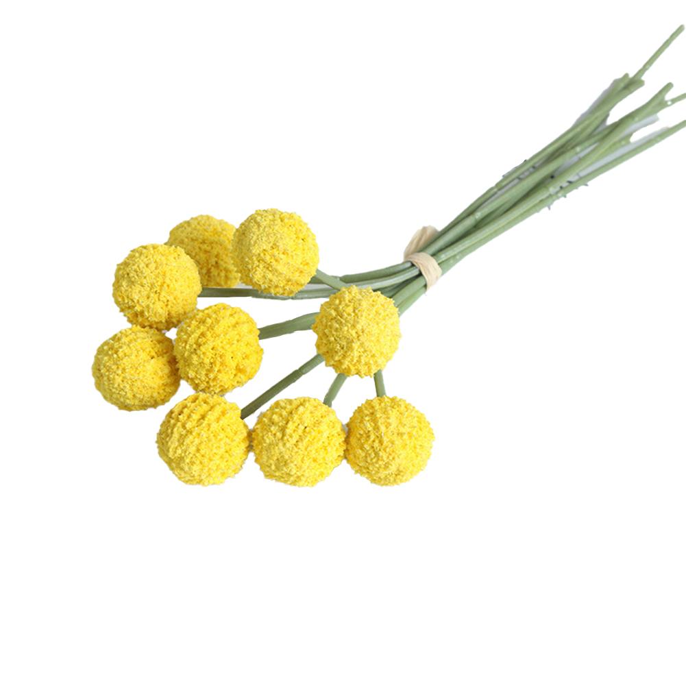 1 Bund Künstliche Kugel-Chrysanthemen, 9-köpfige Einfarbige Simulierte Blumen Mehrfarbig Optional, Heim-Innen-Dekorationen mit Kunstpflanzen