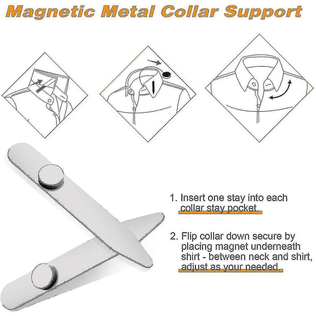 3 Pairs Of Stainless Steel Collar Reinforcement, Collar Stay Shirt Collar