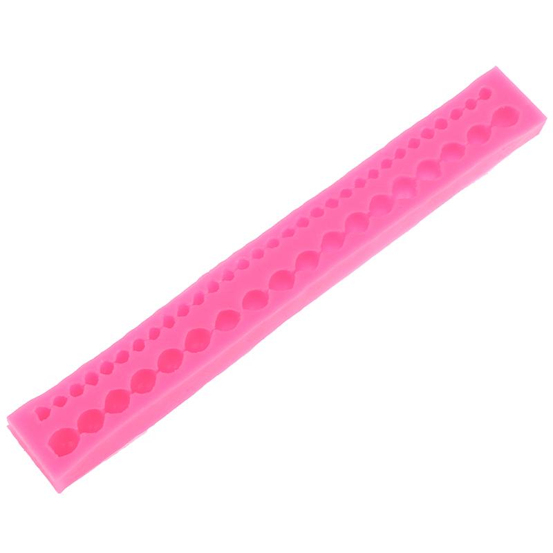 Kulekjede Silikon Fondantform Perle Kake Sukkerpasta Sjokolade Leire Kant