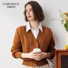 Kemengboka Women's V-Neck Pure Cashmere Cardigan