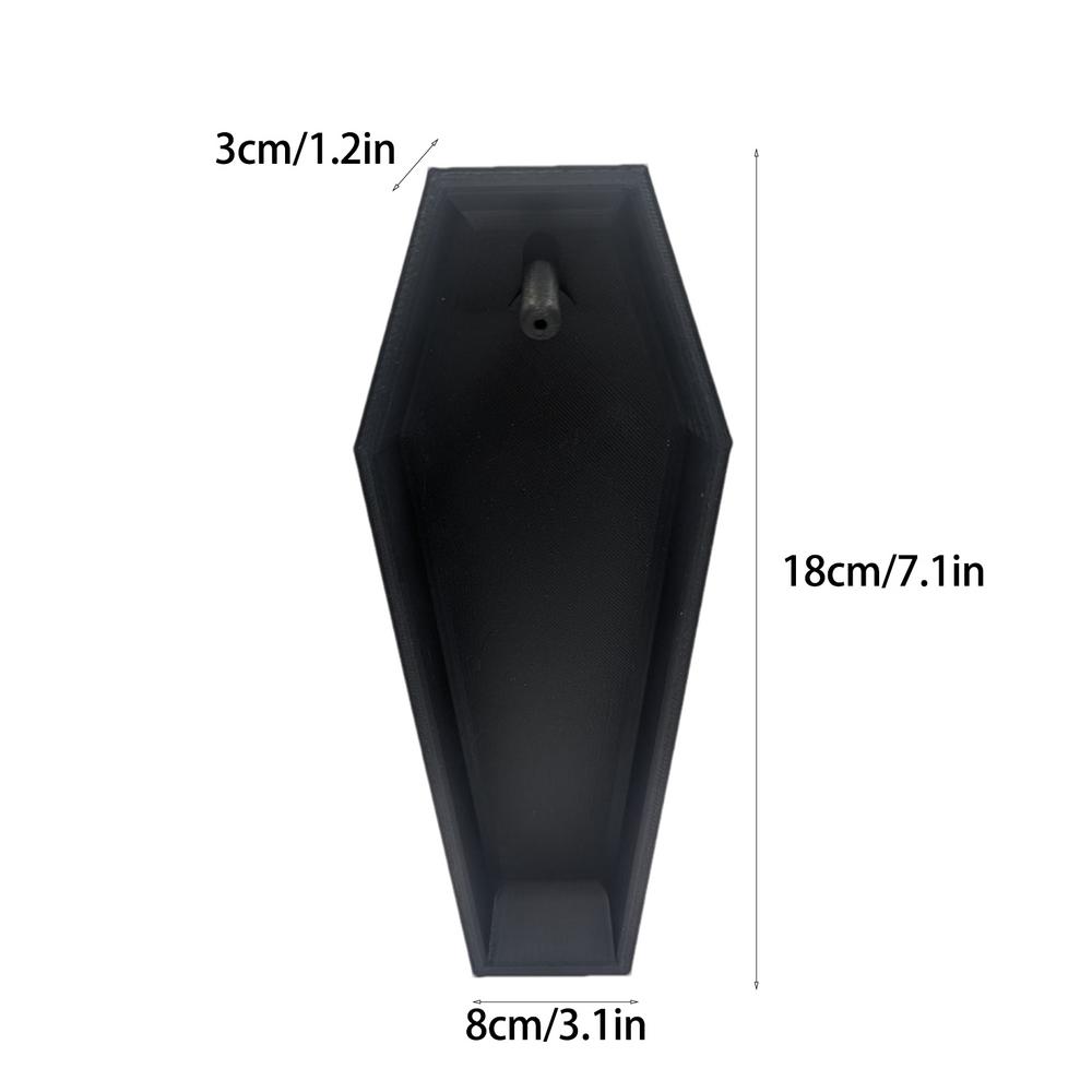 

Держатель для благовоний в виде гроба Подставка для благовоний 3D-печать Держатель для благовоний Ароматерапевтический освежитель воздуха Ароматический конус для благовоний чёрный