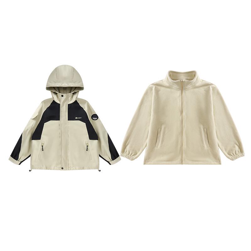 Girls' 3-in-1 Windbreaker Jacket: Autumn/Winter 2025, Large Child, Waterproof Outdoor Clothing