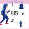 Costum Deluxe pentru Copii Sonic The Hedgehog Salopetă Pentru Halloween Cosplay