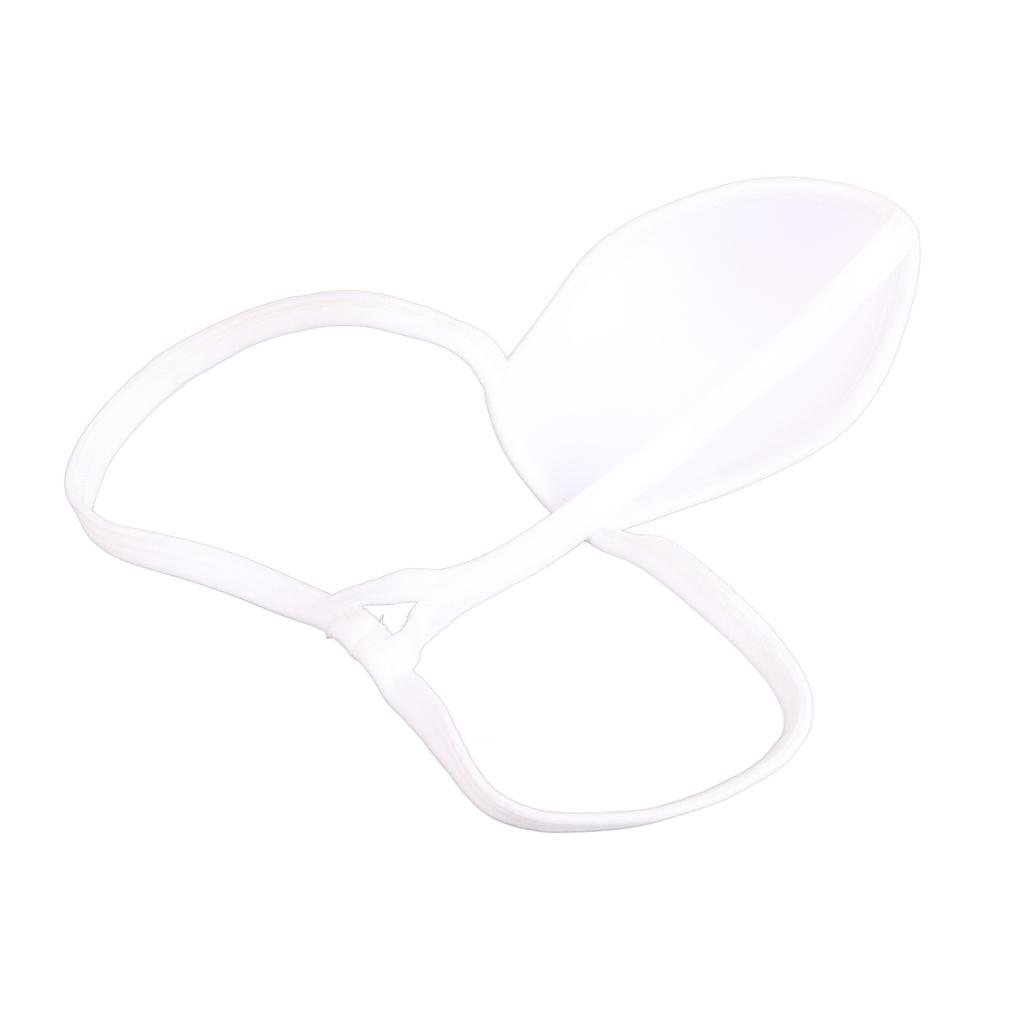 Men Bulge Cup Soft Polyester Cotton Stereo Shape Bulge Covering Up Underwear Cup with Strap White