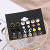 2021 European Retro Style Women's Earrings: 12-Pair Set