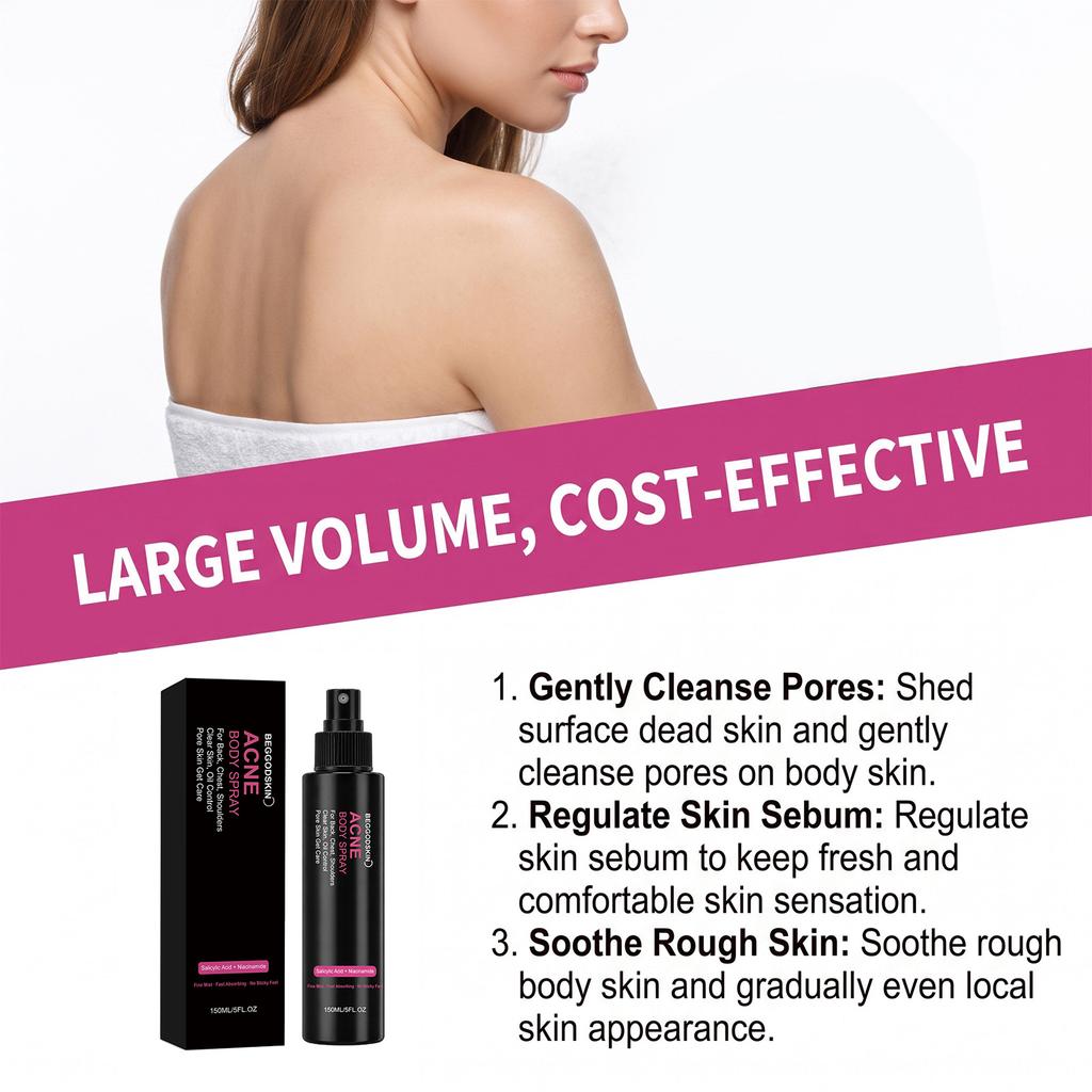 Body Skin Care Spray, Mild Formula, Whole Body Skin Care, Moisturizing, Refreshing, Non-sticky, Hydrating and Caring