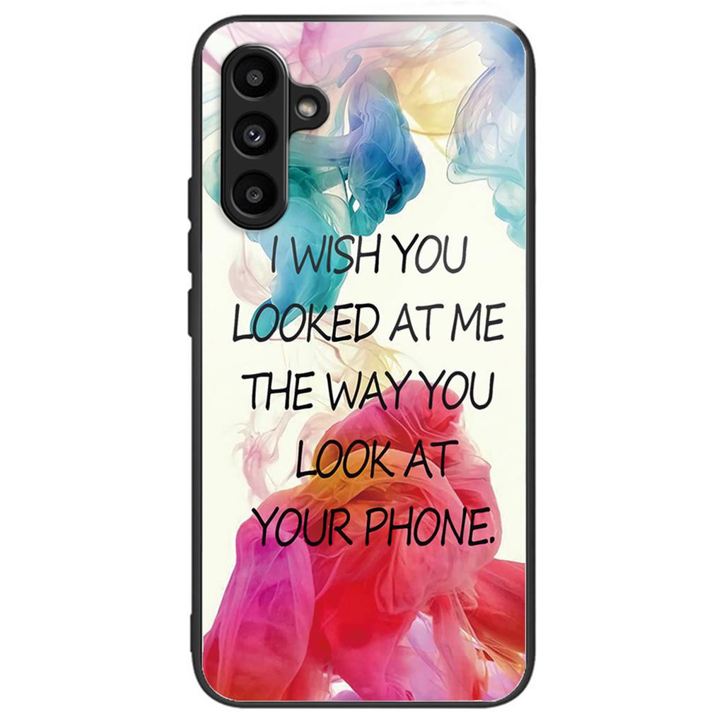 For Samsung Galaxy A15 4G/5G Case Tempered Glass Phone Cover with Pattern Design