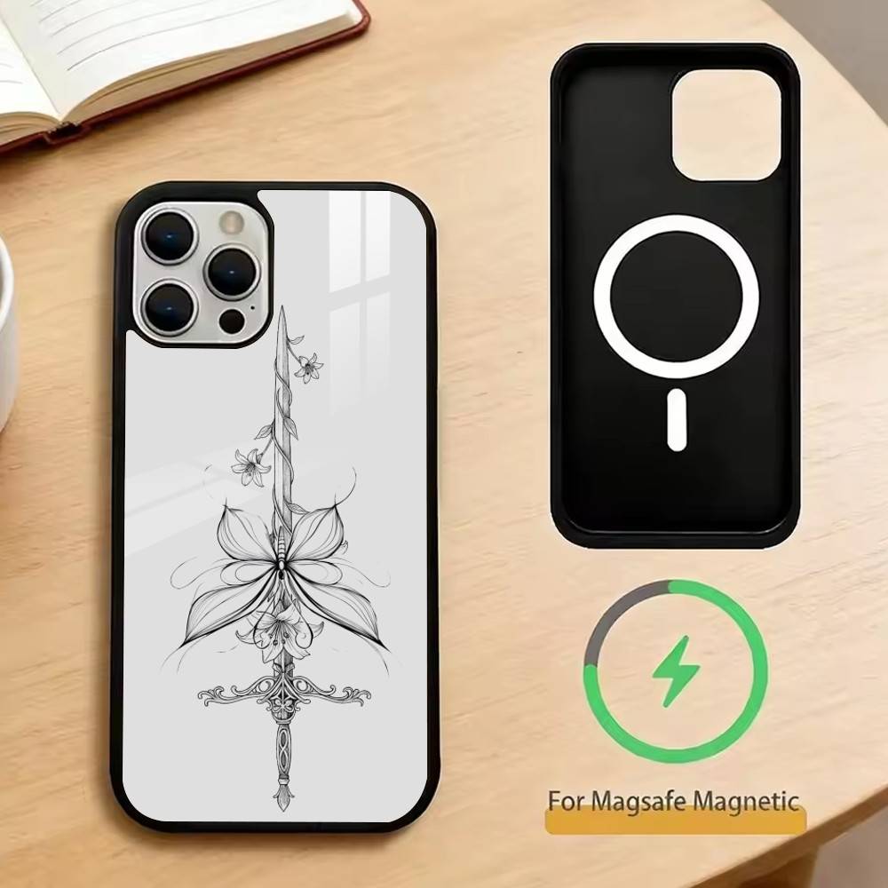 The Sword Creative Pattern Phone Case For iPhone17,16,15,14,13,12,11 Plus,Pro Magnetic For Magsafe Wireless Charging